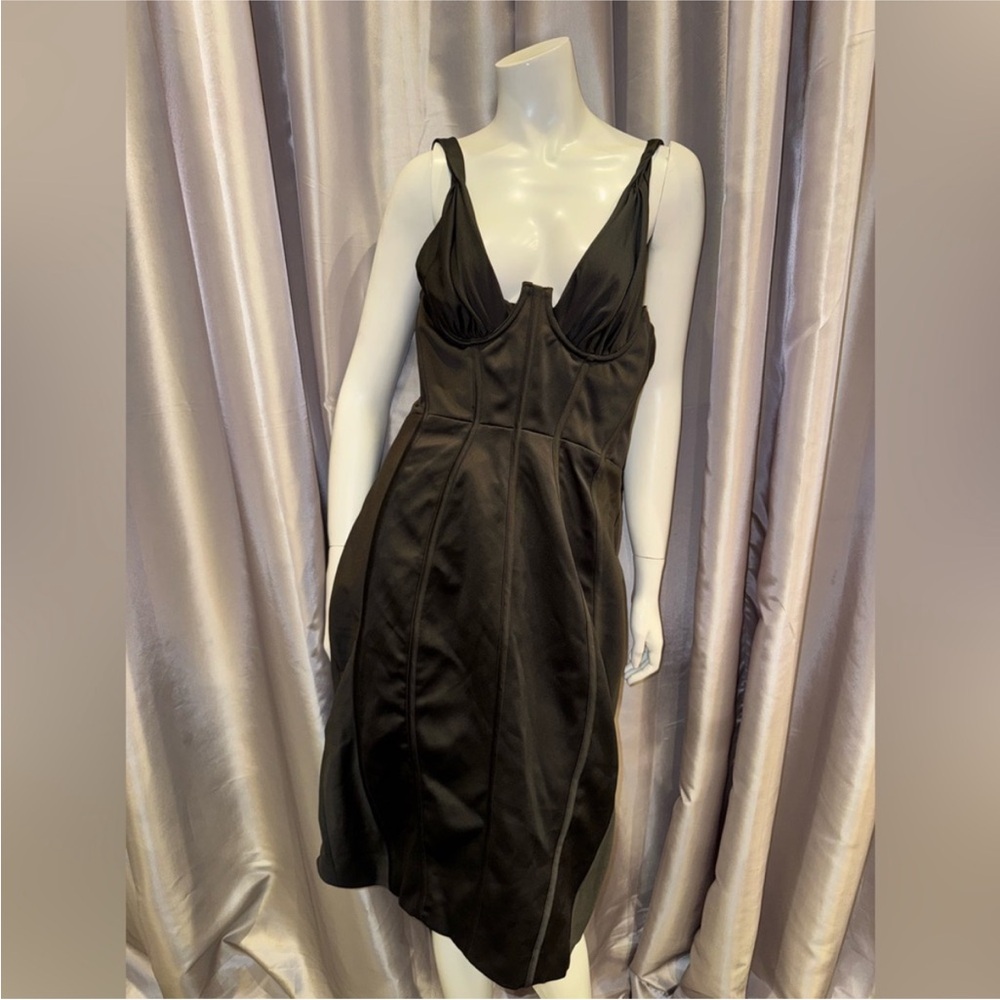 Elegant Black corset Dress house of cb xl fits like large, mid length
